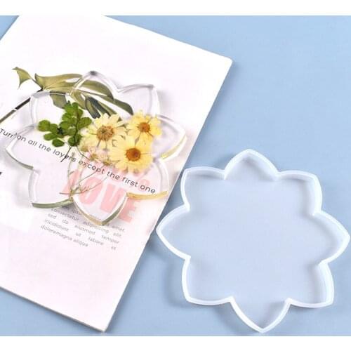 Chinese Style 1pc Lotus Flower Silicone Mold For Place Mat Decoration Flower Shape Coaster Resin Mold Epoxy UV DIY Craft Tools