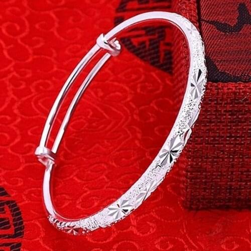 Fine charms silver charm nice bangle bracelets for women wedding high quality fashion jewelry Christmas gifts