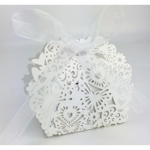 Laser cut hollow candy box butterfly love style gift box Baby Shower Birthday party wedding gift Event party decorate