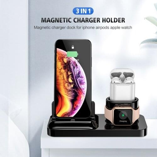 5V / 2.1A Three-in-one magnetic charging stand for iPhone mobile phone charging for IP/MICRO/TYPE-C mobile phone Dropshipping