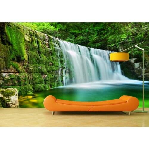 Custom Wallpaper Murals Green Fall Self Adhesive Vinyl Wall Sticker Wall Paper Art Wall Painting Living Room