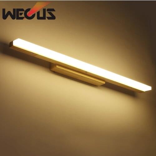 Japan style wooden wall light led source, anti-fog washroom mirror lamp, drawing room decoration luminaire