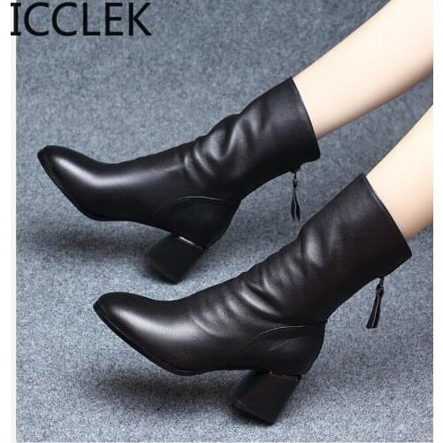 Pointed Toe Western Cowgirl Boots Chelsea Ankle Boots Shoes Women Cossacks Cowboy Boots Femal Shoes Botas Mujer
