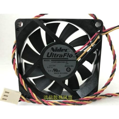 Original Nidec 7015 u70r12mhcab-52 DC12V 0.21a 70 * 15mm silent fan