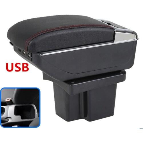 For KIA Cerato Forte armrest box car styling PU Leather central Store content box kia armrest box with cup holder USB interfac