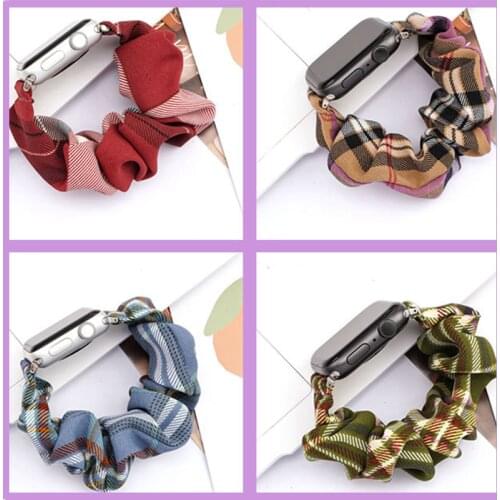 Fabric Elastic Strap for Apple Watch iwatch 6 5 4 3 2 1 SE 38mm 42mm 40mm 44mm Women Girls Scrunchie Replacement Band Bracelet