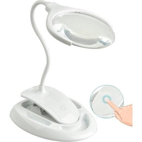 Handheld Magnifier 3X 8X Illuminated Desk Table Led Lamp Magnifying Glass Rechargeable Magnifier With Light For Crafts, Hobbies