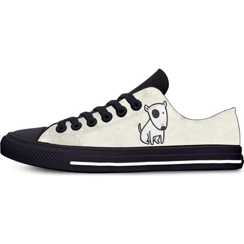 Cartoon Bull terrier Dog Pet Cute Funny Fashion Casual Cloth Shoes Low Top Lightweight Breathable 3D Printed Men women Sneakers