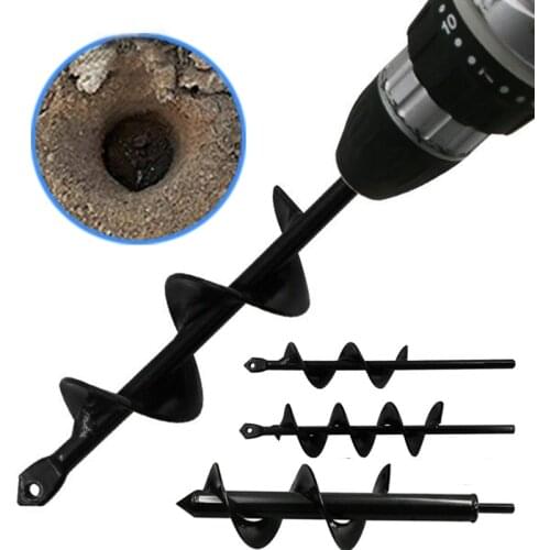 Garden Auger Spiral Drill Bit Spiral Hole Digger Earth For Seed Planting Gardening Fence Flower Planter Twist Bit Tools