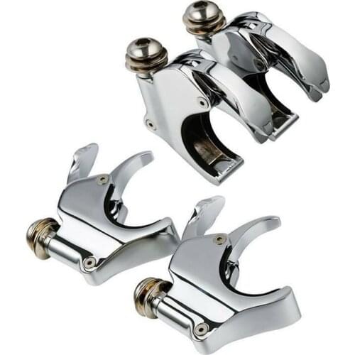 Motorcycle Chrome/Black 49mm Detachable Windshield Clamps Bracket For Harley Dyna Wide Fat Bob VRSCX 06-16 XL1200X 16-Up