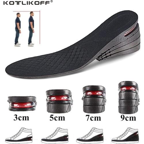 3-9cm Invisible Inner Height Insoles Adjustable Lifting Increase Cushion Heel Insert Taller Support Absorbant Hidden Foot Pad