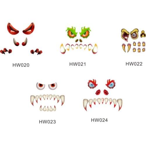 Super Big Size Waterproof Monster Halloween Door Stickers Horror Eyes Tusks Claw Party Decoration Wall Floor Sticker Home Decor