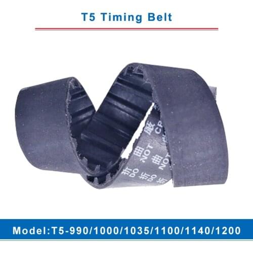 T5 Timing Belt Model T5-990/1000/1035/1100/1140/1200 Belt Teeth Pitch 5mm Transmission Belt Width 10/15/20/25/30/35/40/45/50mm