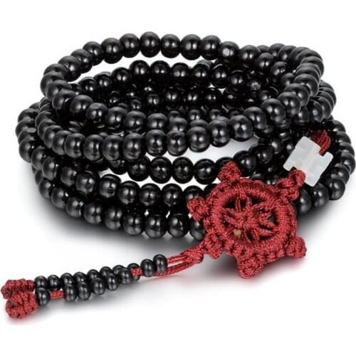 Tibetan Sandalwood Buddhist Buddha 216 Prayer Beads Mala Bracelet/Necklace