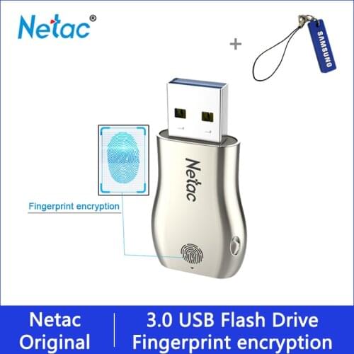 Netac pen drive 32GB 64GB 128GB Recognition Fingerprint Encrypted cle USB Flash Drive Memory Stick for iphone 7 8 ios13 Pendrive