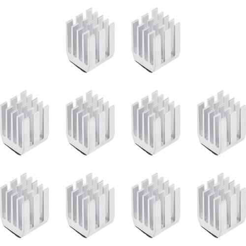 Uxcell 10Pcs Slotted Notch Aluminum Heatsink Self Adhesive Pad can be applied to 3D Printers IC Electronic RAM Computer Chip