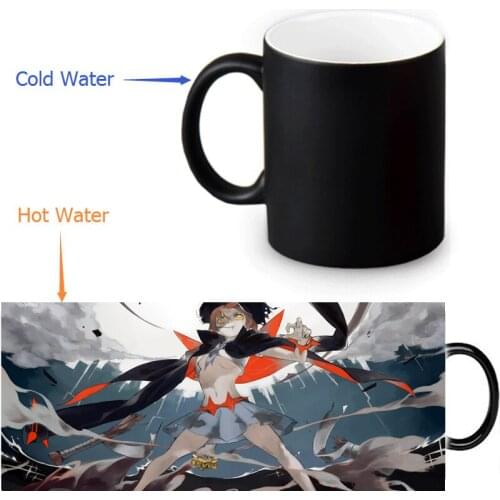 Custom Magic Mugs KILL la KILL Coffee Milk Hot Cold Heat Sensitive Color Changing Black and White 12 Oz Ceramic Mug