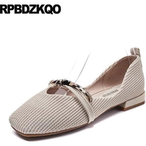 Women Flats Shoes With Little Cute Bowtie Maternity Ladies Kawaii Bow Designer China Breathable Square Toe Slip On Mary Jane