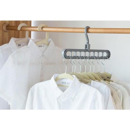 1PC Multi-port Support Circle Clothes Hanger Clothes Drying Rack Multifunction Plastic Scarf Clothes Hangers Storage Rack LF 239