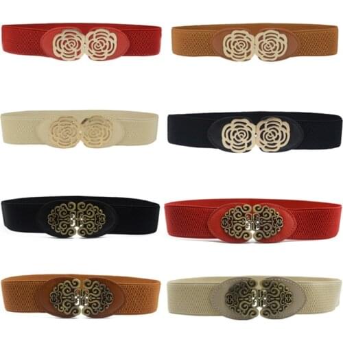 2021 Fashion Women Wide Waist Elastic Stretch Belt Cinch Lady Cummerband Plus Size Girls Waistband Seal Belt