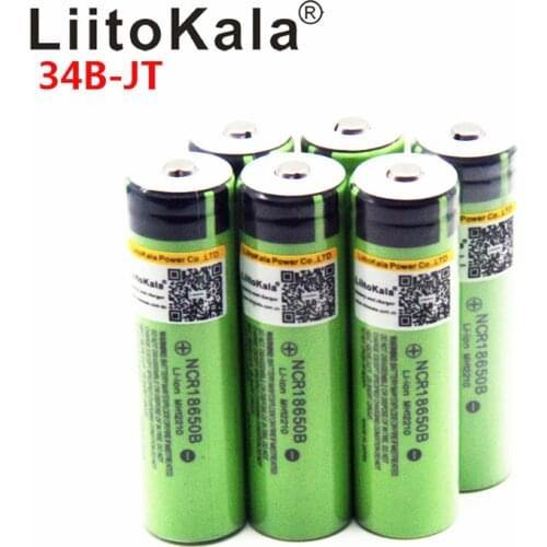 Hot LiitoKala 18650 3400mah 3000mah 100% Original 3.7V NCR18650B 18650 3400 Rechargeable Batteries for Flashlight for