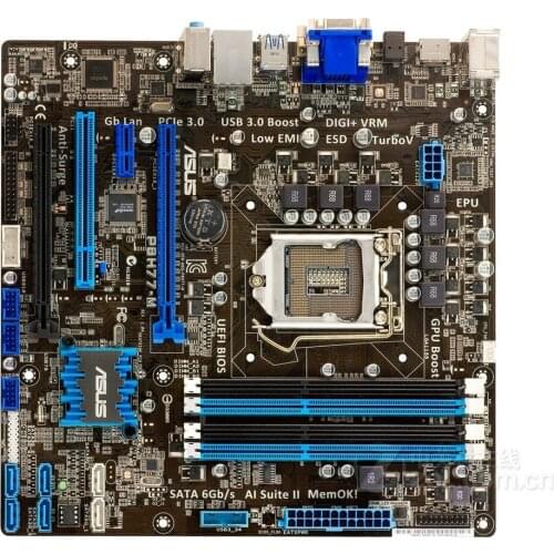 Used,For Asus P8H77-M Motherboard H77 Socket LGA 1155 i3 i5 i7 DDR3 32G SATA3 USB3.0