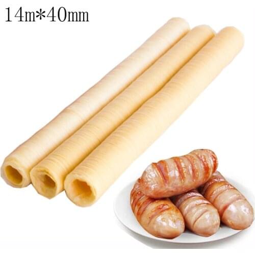 Soy Sausage Packaging Tools 14m Casing for Sausage Salami Hot Dog Casing Hamburger Cooking Tool Basters Inedible Casings Maker