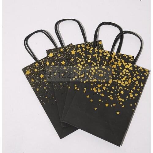 Black Kraft Paper Bag Gift Packaging Bag Small Paper Bag Gift Bag Brown Paper Bag With Handle Paper Shopping Bag Party Bag 20pc