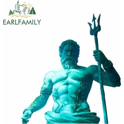 EARLFAMILY 13cm x 11.7cm for Statue of Neptune Poseidon Cartoon Decal Personality Refrigerator Car Stickers Motorcycle Graphics