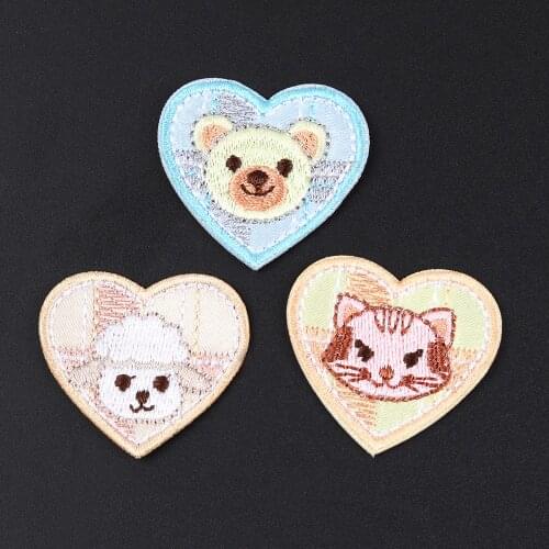 Exquisite Cartoon love cute animal sheep cat bear Embroidery Patch Sew On Clothes Applique for DIY Clothing Accessory Patch