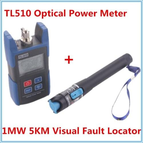 TL510A -70~+10dB FC SC Connector Handheld Optical Power Meter with TL532 Red Laser Visual Fault Locator 1mw