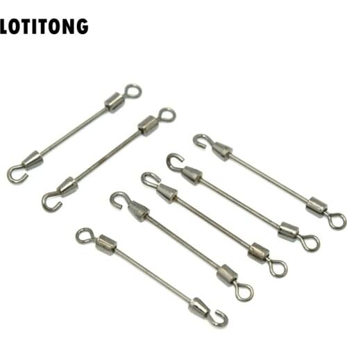 LOTITONG 100pcs start to talk Lead sheet Swivels Ball Bearing Swivel Solid Rings Fishing Connector Ocean Boat Fishing Hook Lake