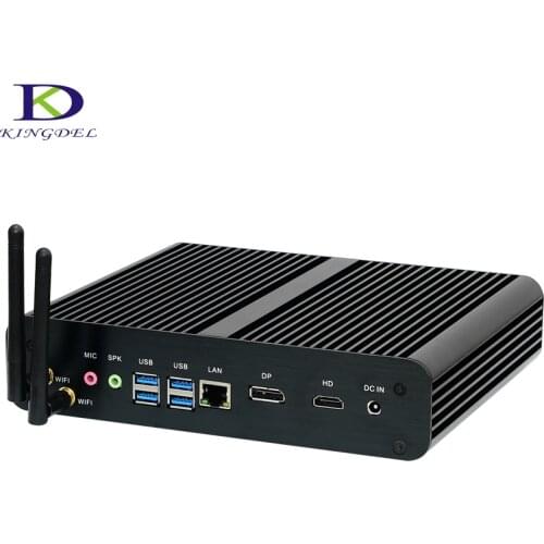 Newest Fanless Mini PC,HTPC,Nettop,Barbone,Intl Skylake 6th Gen. Core i7-6500U,Dual Core CPU,1*DP+1*HDMI,300M Wifi,Windows10 Pro