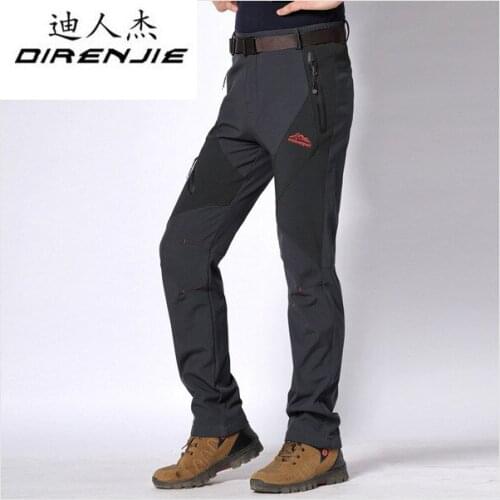 DIRENJIE Man Waterproof Winter Warm Outdoor Hiking Pant Men Camping Climbing Trekking skiing Softshell Trouser Plus Size 5XL P19