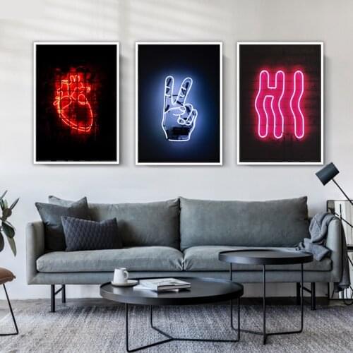 Bar Neon Picture Wall Art Poster Wall Pictures Posters And Prints Canvas Painting Canvas Prints For Room Decor