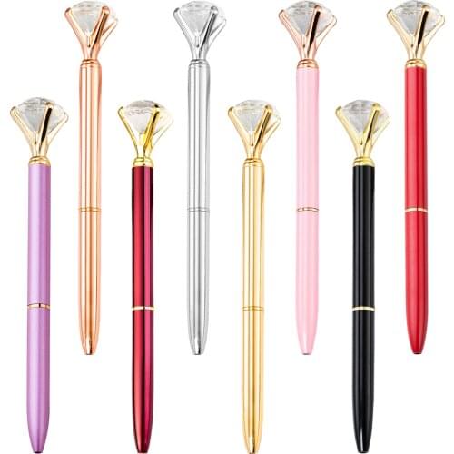 10pcs/lot 2020 New metal creative ballpoint pen colorful custom logo diamond light pen ballpoint pen