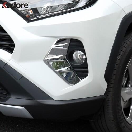 Front Fog Light Cover Trim For Toyota RAV4 RAV 4 Limited LE XLE 2019 2020 2021 Chrome Head Foglight Lamp Covers Car Accessories