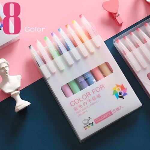 8pcs Kaba Bear Candy Color Gel Pen 0.5mm Ballpoint Drawing Paint Marker Journal Notebook Stationery Office School Supplies H6096