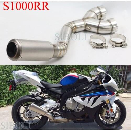 S1000RR Motorcycle Full System Slip On Exhaust Modified Middle Pipe With Muffler For BMW S1000RR 2010 2012 2013 2014 Years