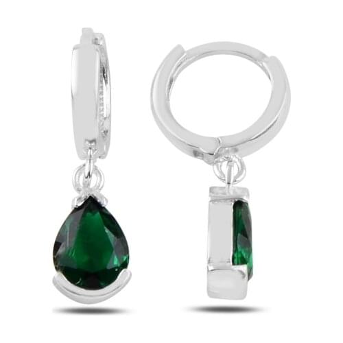 Silver 925 Sterling Drop Zircon Stone Hagi Earrings