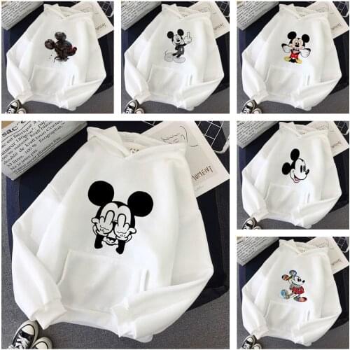 Disney Mickey Minnie Mouse Hoodie Anime Print Long Sleeve Clothes Spring Autumn Hoodies Hooded Sweatshirt Female Couples Casual