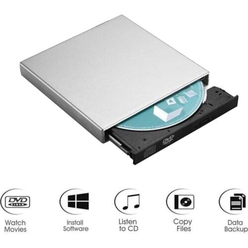 Usb 2.0 Slim External Drives Dvd Rom Drive Burner Card Reader Player Drive Is Suitable For Macbook Laptop Desktop
