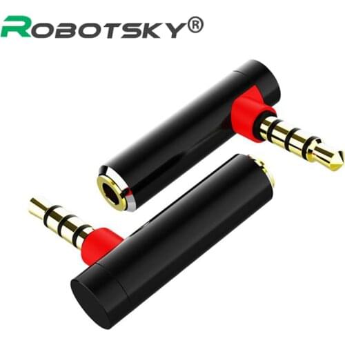 90 Dgree Elbow Right Angled 3.5MM Audio Adapter Male To Female Stereo Earphone Microphone Jack Plug L Type Audio Converter