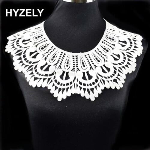 Embroidered Polyester Flower Venise Lace Neckline Collar Embellishment Sewing Applique Trims Sewing Supplies BW074