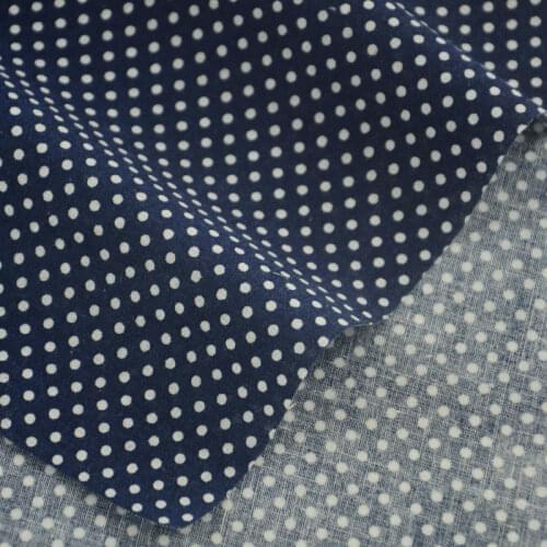 White Dot Design Blue Cotton Fabric Desk Patchwork Clothing Doll DIY Scrapbooking Sewing Crafts Decoration Cloth CM Home Textile
