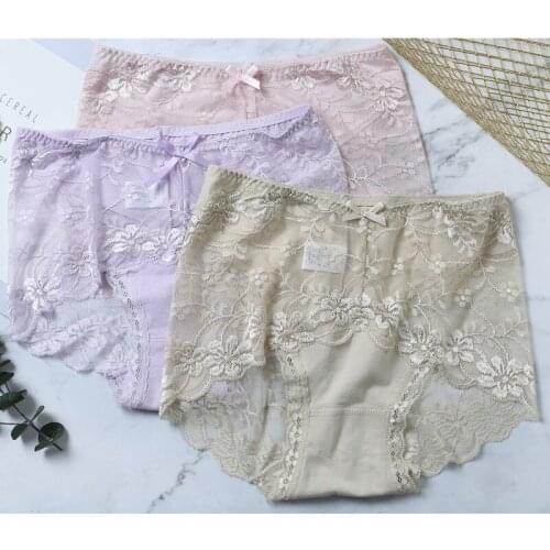 2019 New Arrival Ladies Underwear Woman Panties Fancy Lace Sexy Panties For Women Traceless Crotch Of Cotton Briefs