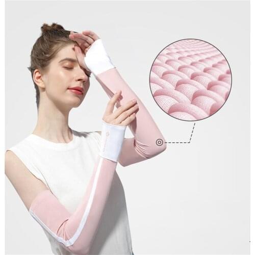 1pair Ice Silk Sunscreen Sleeves Arm Guards Cover Uv Protection Arm Sleeves