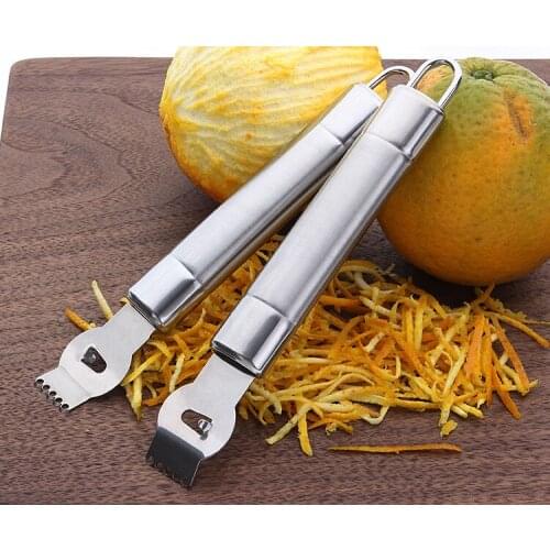 1PC 304 Stainless Steel Fruit Lemon Orange Citrus Zester Grater Grips Peeling Knife Tool KX 247