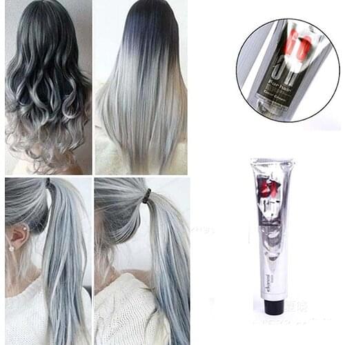 1Pc 100Ml Fashion Light Gray Color Nature Permanent Super Hair Dye Cream Hair Color Hair Coloring Product Care