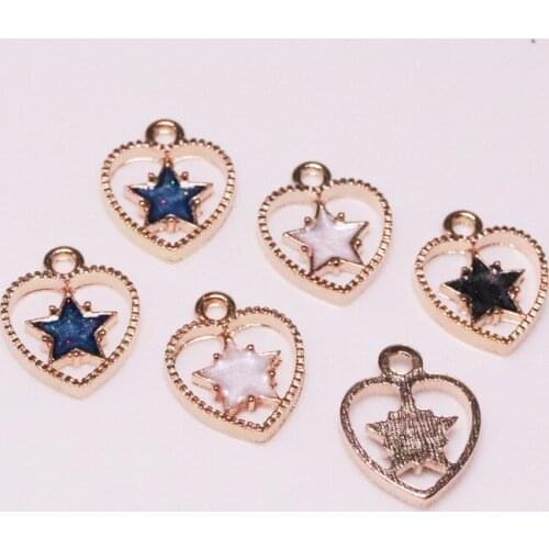 20pcs/Lot Diy Star Heart Handmade Oil Enamel Charms Design for Jewelry Making Earring Bracelet or Necklace